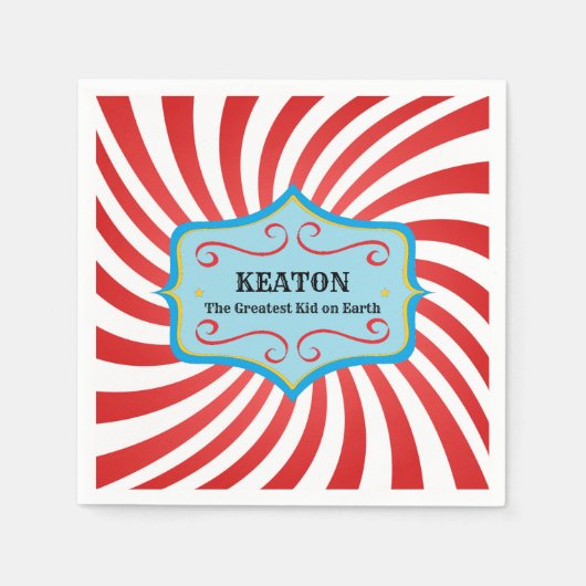 Gepersonaliseerde Circus Papieren servetten (Voorkant)