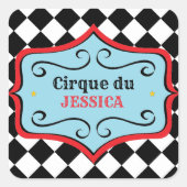 Gepersonaliseerde Circus Party Stickers (Voorkant)