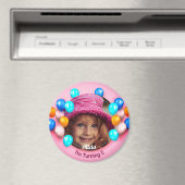 Gepersonaliseerde Cirkel Magnet Happy Birthday (Insitu (Vaatwasser))