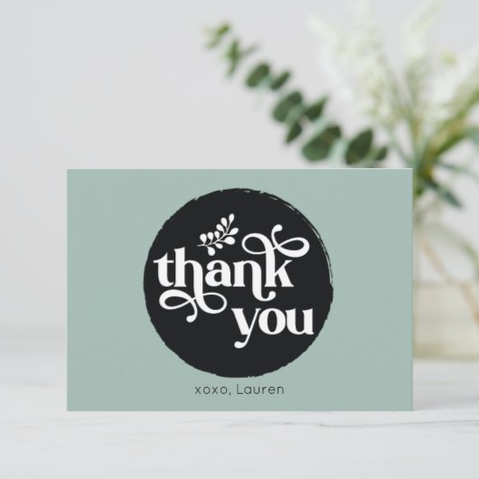 Gepersonaliseerde Cirkel Vlakke Dank u Bedankkaart (Staand voorkant)