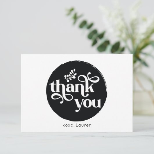 Gepersonaliseerde  Cirkel Vlakke Dank u Bedankkaart (Staand voorkant)
