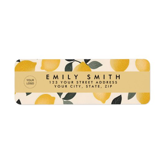 Gepersonaliseerde  citroenen met groene bladeren etiket (Voorkant)
