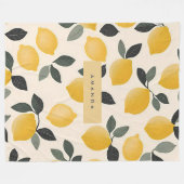 Gepersonaliseerde  citroenen met groene bladeren fleece deken (Voorkant (Horizontaal))