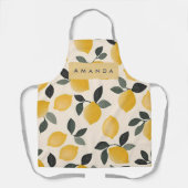 Gepersonaliseerde citroenen met groene bladeren schort (Voorkant)