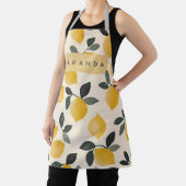 Gepersonaliseerde citroenen met groene bladeren schort (Insitu)