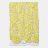 Gepersonaliseerde citroenschijfjes Waterverf Theedoek (Verticaal)