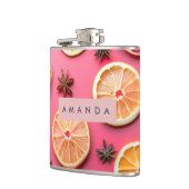 Gepersonaliseerde citrus schijf & stervormige anij heupfles (Links)