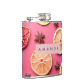 Gepersonaliseerde citrus schijf & stervormige anij heupfles (Rechts)