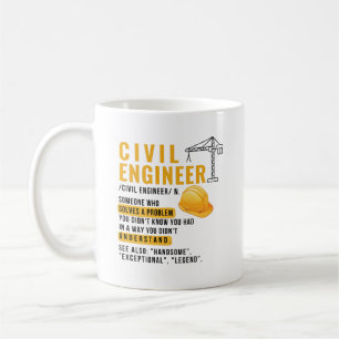 Gepersonaliseerde civiel ingenieur definitie grapp koffiemok