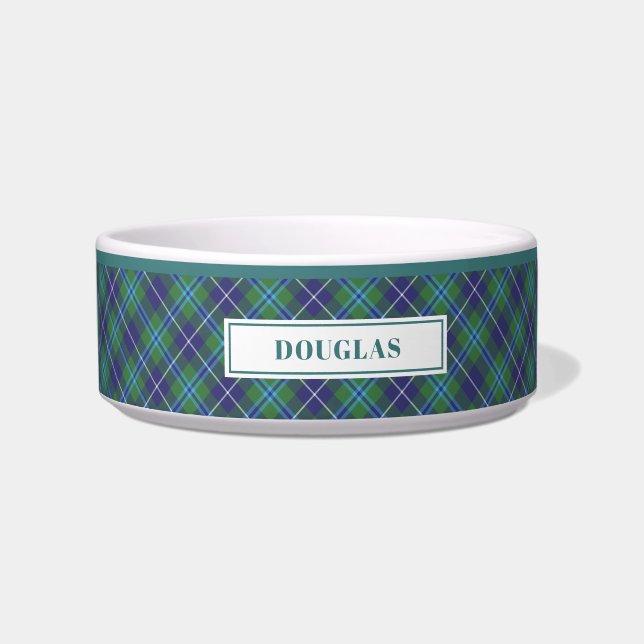 Gepersonaliseerde Clan Douglas Tartan Pset Voerbakje (Voorkant)