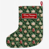 Gepersonaliseerde Classic Christmas Stocking Water Grote Kerstsok (Achterkant)