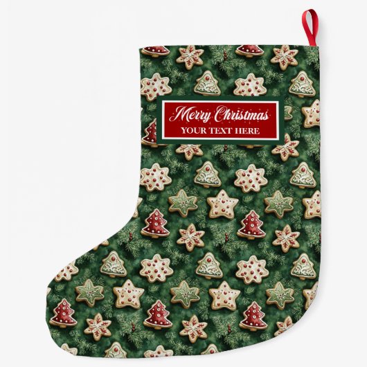 Gepersonaliseerde Classic Christmas Stocking Water Grote Kerstsok (Achterkant)