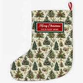 Gepersonaliseerde Classic Christmas Stocking Water Grote Kerstsok (Achterkant)