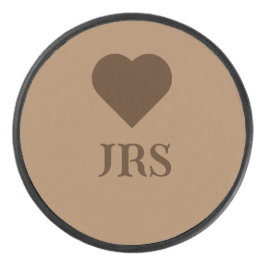 Gepersonaliseerde Classic Elegant Initialen Bruin Hockey Puck