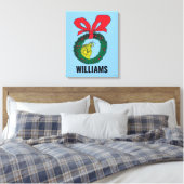 Gepersonaliseerde Classic Grinch | Kerstkrans Canvas Afdruk (Insitu (Slaapkamer))