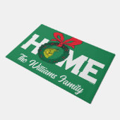 Gepersonaliseerde Classic Grinch | Kerstkrans Deurmat (Schuin)