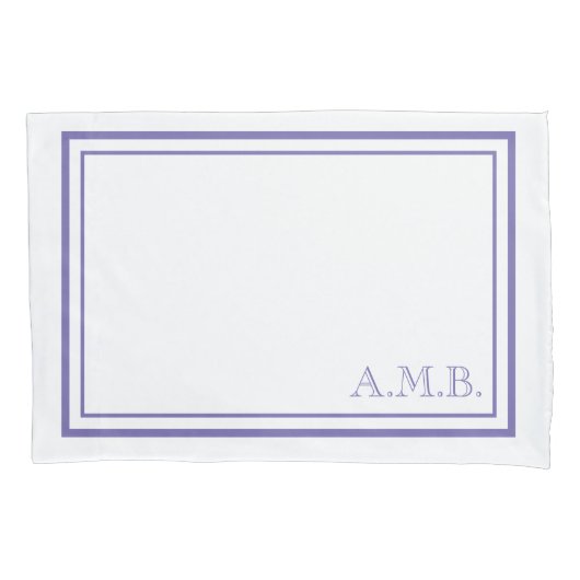 Gepersonaliseerde Classic Lavender Monogram Standa Kussensloop (Voorkant)