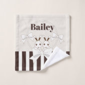 Gepersonaliseerde Classic Modern Schattige Twin Bu Bad Handdoek (Wasdoekje)