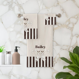 Gepersonaliseerde Classic Modern Schattige Twin Bu Bad Handdoek