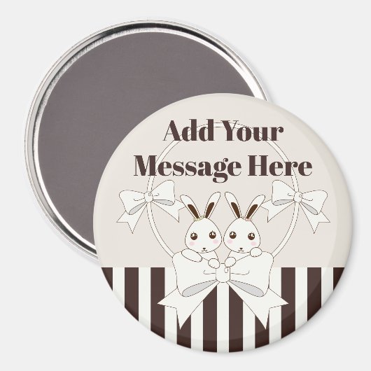 Gepersonaliseerde Classic Modern Schattige Twin Bu Magneet (Voorkant / Achterkant)