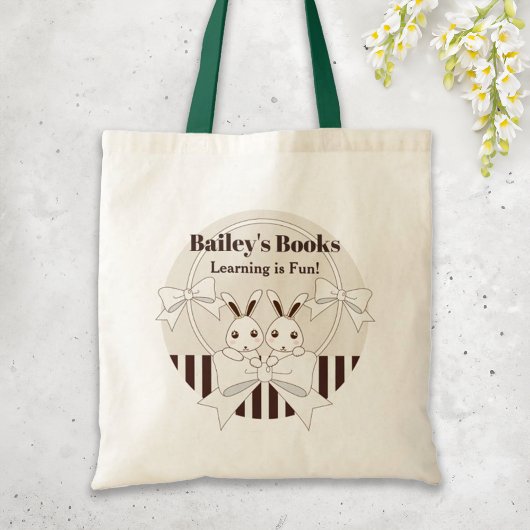Gepersonaliseerde Classic Modern Schattige Twin Bu Tote Bag