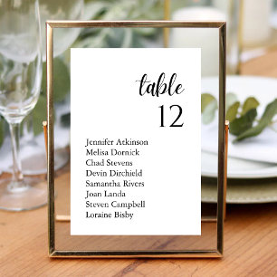 Gepersonaliseerde Classic Serif Wedding Guest Name Kaart