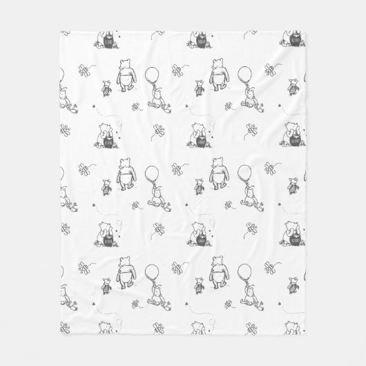 Gepersonaliseerde Classic Winnie Beer Baby Naam De Fleece Deken (Voorkant)