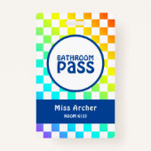 Gepersonaliseerde Classroom Badkamer Pass Docenten Badge (Achterkant)