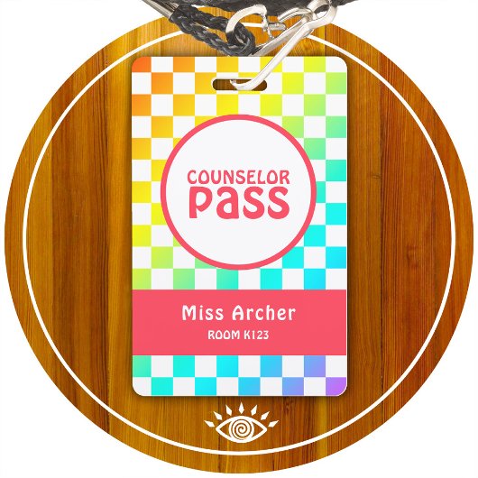 Gepersonaliseerde Classroom Counselor Hall Pass-le Badge