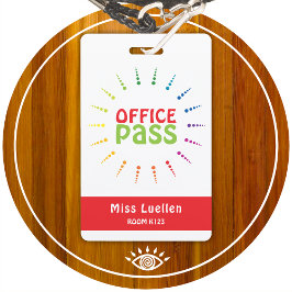 Gepersonaliseerde Classroom Kantoor Hall Pass Badge