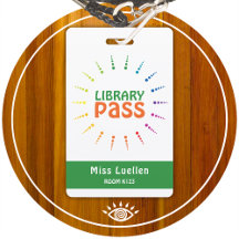 Gepersonaliseerde Classroom Library Hall Pass