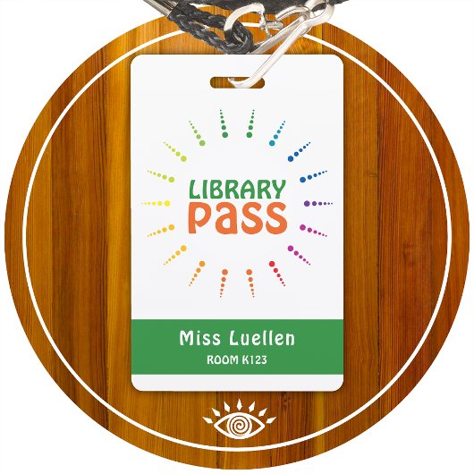 Gepersonaliseerde Classroom Library Hall Pass Badge