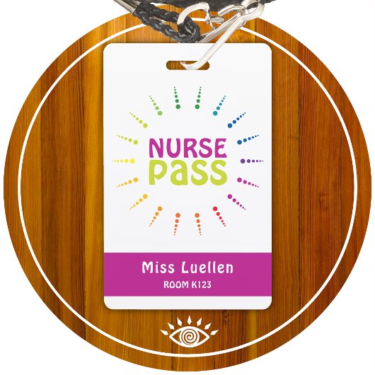 Gepersonaliseerde Classroom Nurse Hall Pass Badge