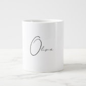 Gepersonaliseerde Classy Simple Elegant Monogram Grote Koffiekop (Voorkant)
