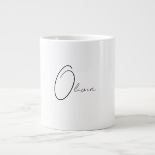 Gepersonaliseerde Classy Simple Elegant Monogram Grote Koffiekop