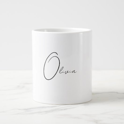 Gepersonaliseerde Classy Simple Elegant Monogram Grote Koffiekop (Voorkant)