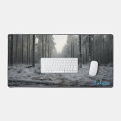 Gepersonaliseerde Clearing in een Snowy Forest Des Bureaumat (Keyboard & Muis)