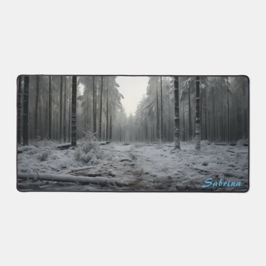 Gepersonaliseerde Clearing in een Snowy Forest Des Bureaumat (Voorkant)