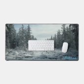Gepersonaliseerde Clearing in een Snowy Forest Des Bureaumat (Keyboard & Muis)