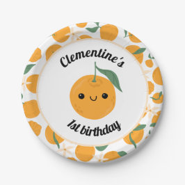 Gepersonaliseerde Clementine Tangerine Cutie Sinaa Papieren Bordje