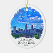 Gepersonaliseerde Cleveland Ornament, Ohio State Keramisch Ornament (Links)