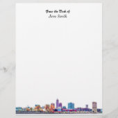 Gepersonaliseerde Cleveland Skyline Letterhead Briefhoofd (Voorkant)