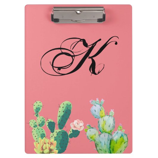 Gepersonaliseerde Clip Board Bohemian Cactus vetpl Klembord (Voorkant)