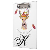 Gepersonaliseerde Clip Board boho hert Buck hoofd  Klembord (Links)