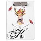 Gepersonaliseerde Clip Board boho hert Buck hoofd  Klembord (Voorkant)