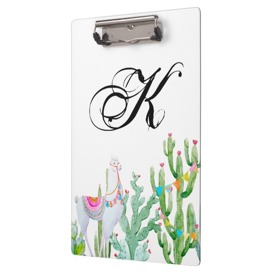 Gepersonaliseerde Clip Board Boho Llama Bohemian C Klembord (Links)