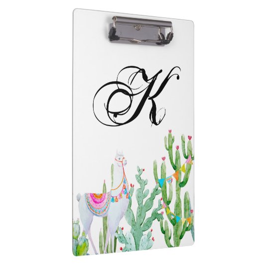 Gepersonaliseerde Clip Board Boho Llama Bohemian C Klembord (Rechts)