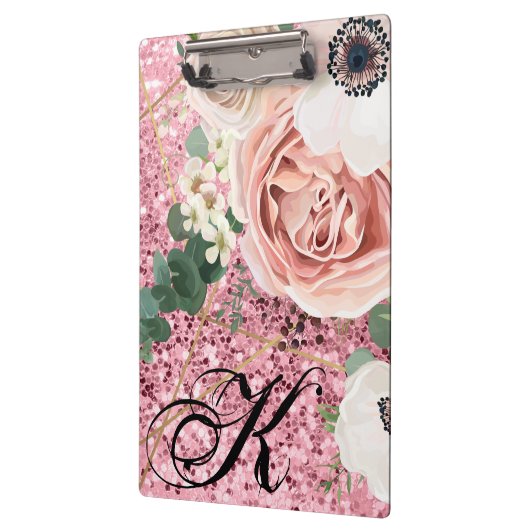 Gepersonaliseerde Clip Board Geometric Garden Roos Klembord (Links)