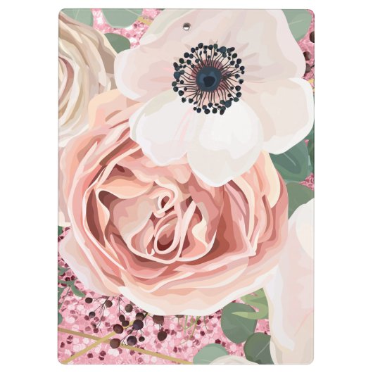 Gepersonaliseerde Clip Board Geometric Garden Roos Klembord (Achterkant)