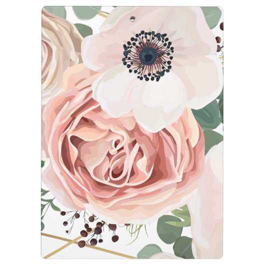 Gepersonaliseerde Clip Board Geometric Garden Roos Klembord (Achterkant)